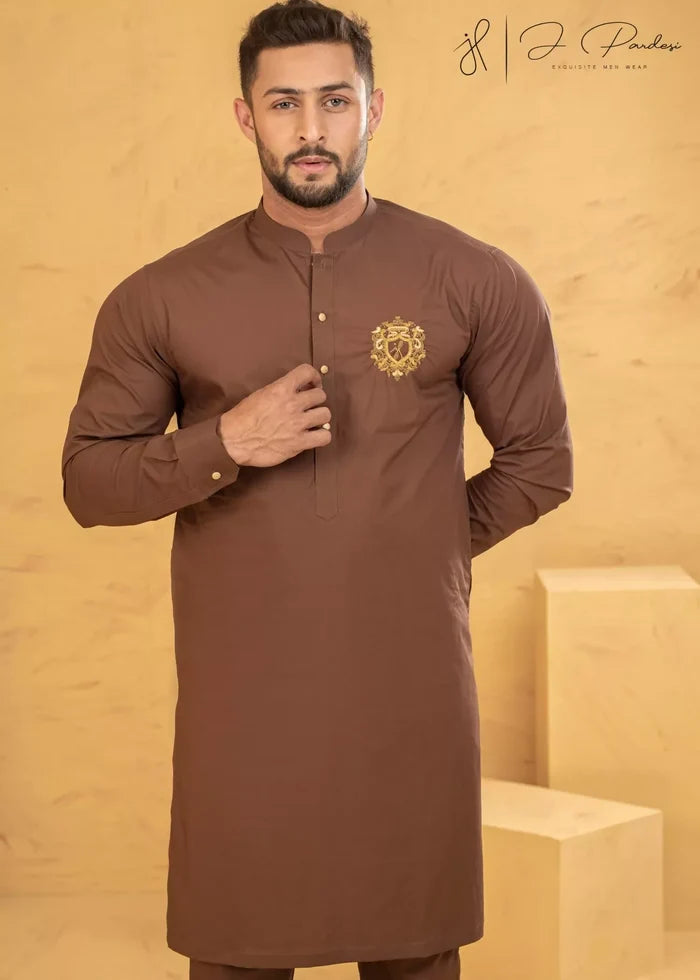 J Pardesi - Oak Brown Kurta Pajama