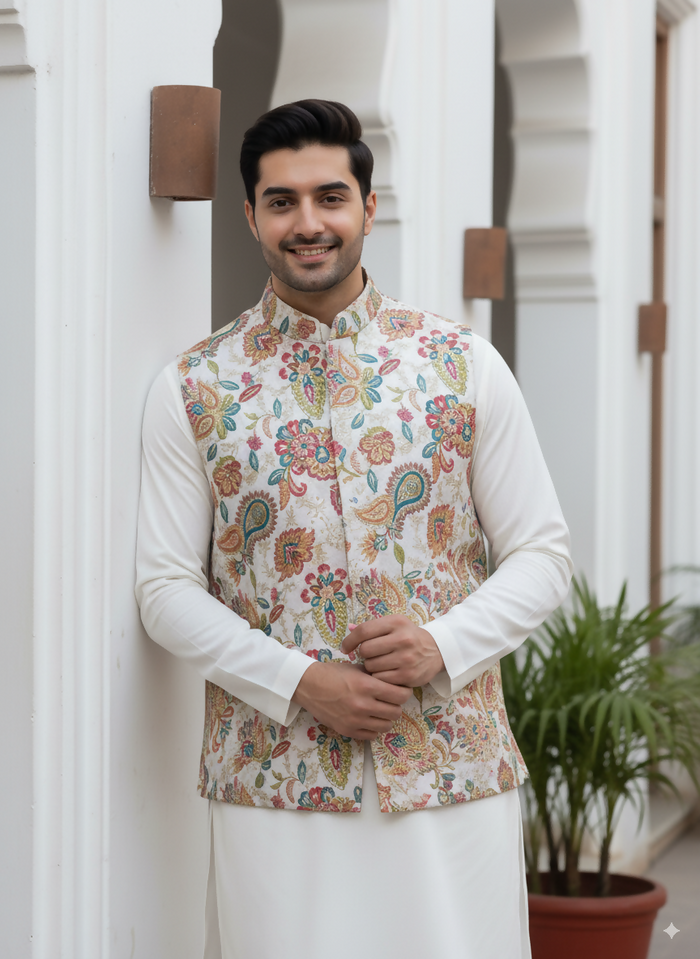 J Pardesi - Phulkari Bloom Waistcoat