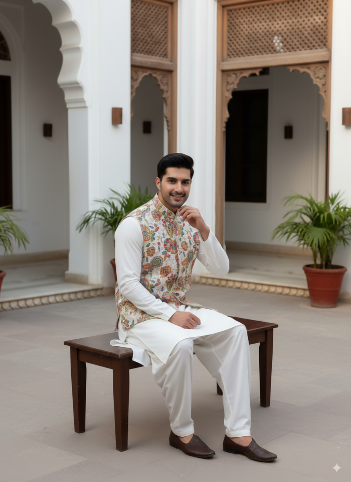 J Pardesi - Phulkari Bloom Waistcoat