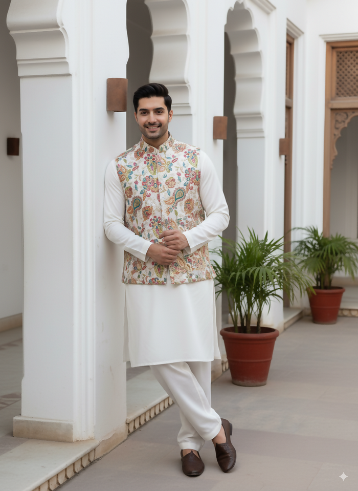 J Pardesi - Phulkari Bloom Waistcoat