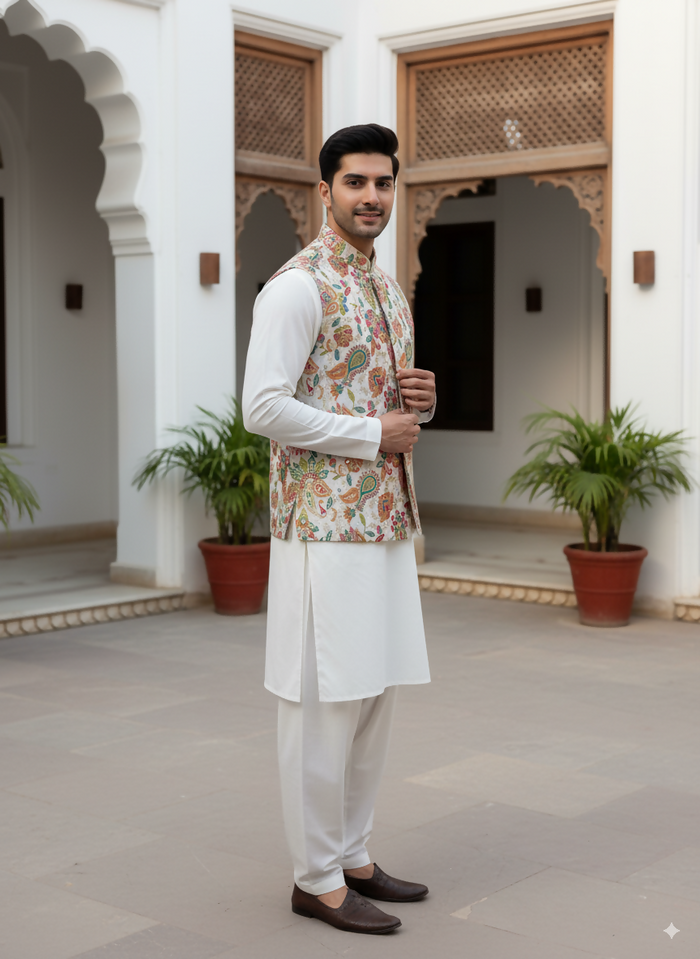 J Pardesi - Phulkari Bloom Waistcoat