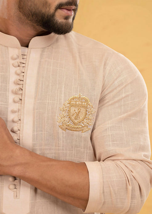 J PARDESI - Pure Peach Kurta