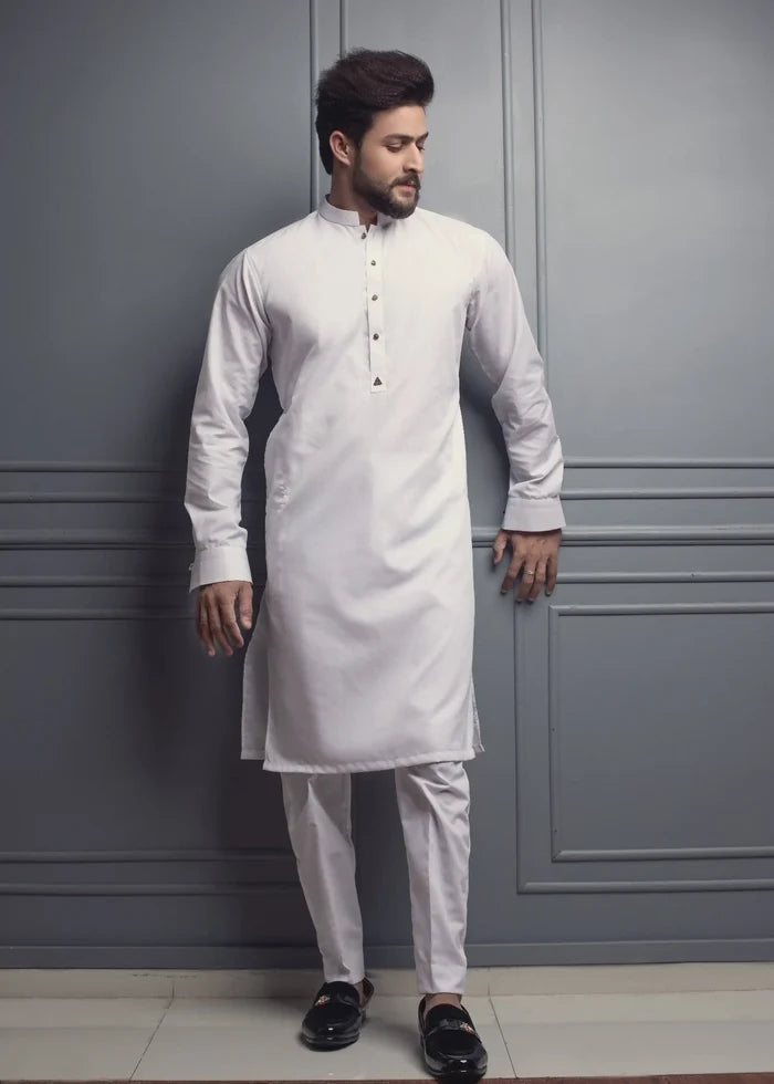 J Pardesi - White Kurta Pajama