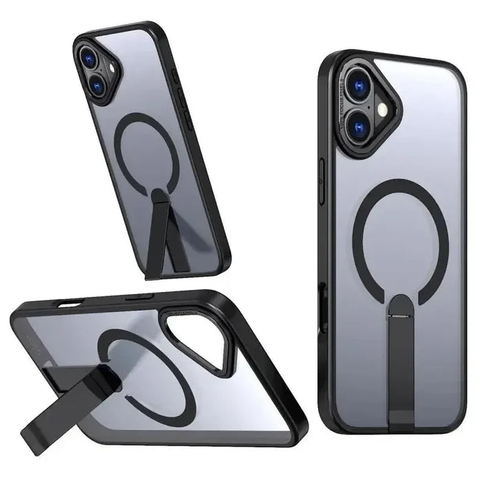 Kinglink Mag Ring Case with Kickstand MagSafe for iPhone 16 - Black