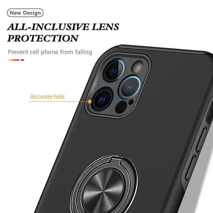 Kinglink Mag Ring Case with Kickstand MagSafe for iPhone 16 - Black