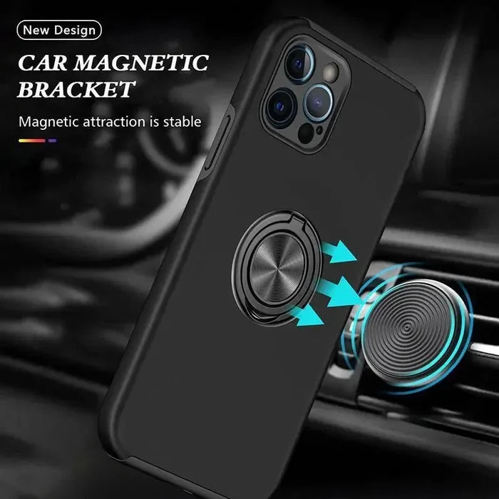 Kinglink Mag Ring Case with Kickstand MagSafe for iPhone 16 - Black