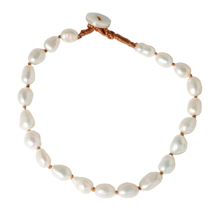 Knotted Oval Pearl Bracelet