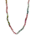 Knotted Watermelon Tourmaline Bead Necklace