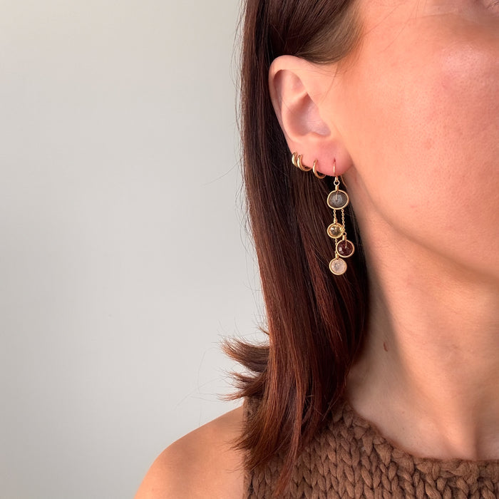 Labradorite and Mixed Stone Drop Earrings