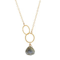 Labradorite Double Circle Drop Necklace