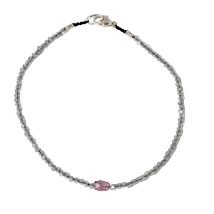 Labradorite + Pink Tourmaline Bracelet-Margaret Solow