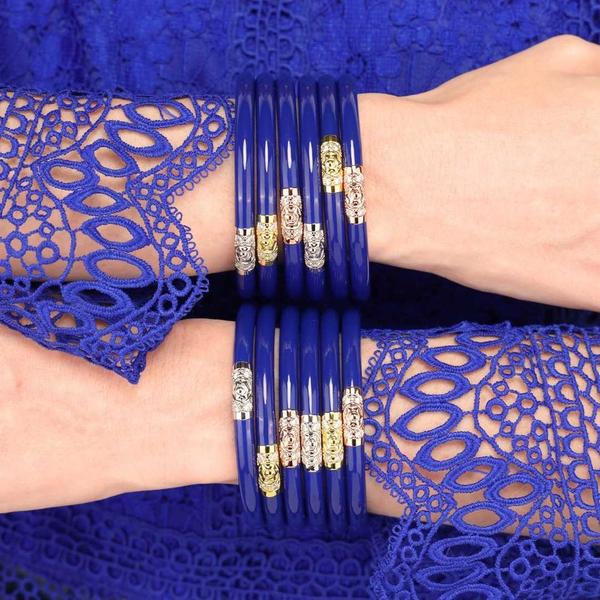 Lapis Three Kings Bangle Bracelet Set