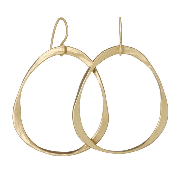 Large Brass Forward Hoop Earrings