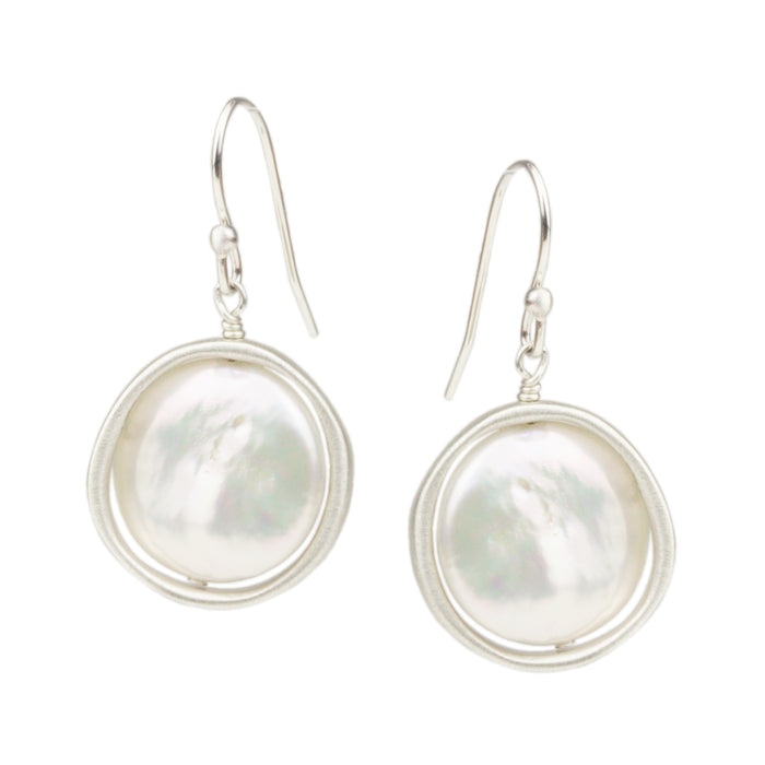 Large Coin Pearl Earrings-Philippa Roberts