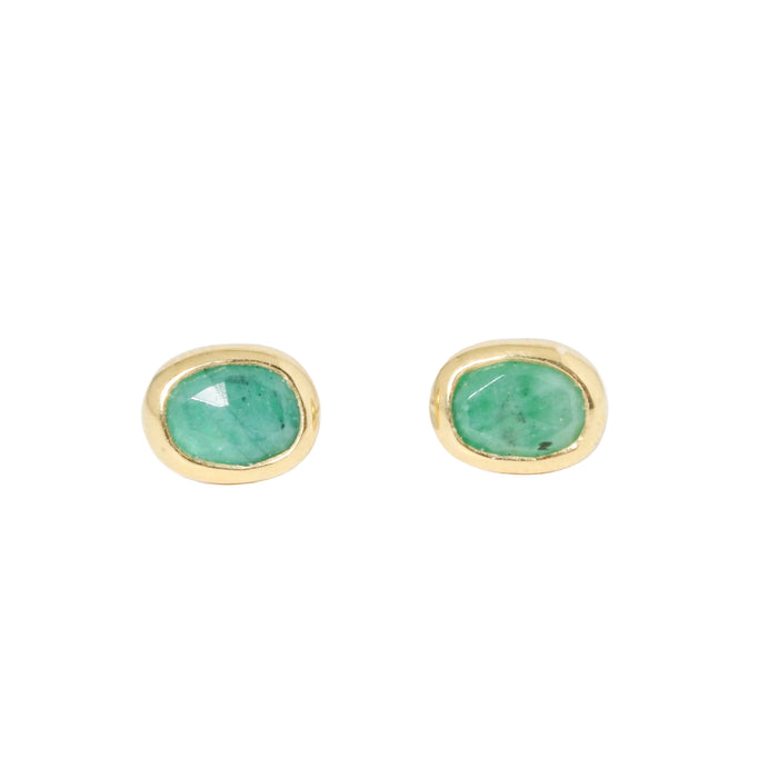 Large Emerald Sister Stud Earrings