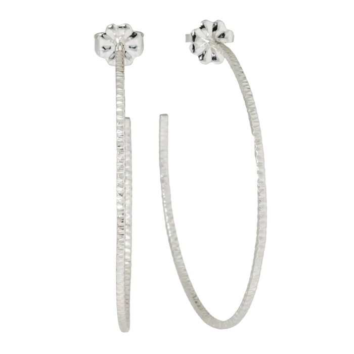 Large Textured Hoop Earrings-Philippa Roberts