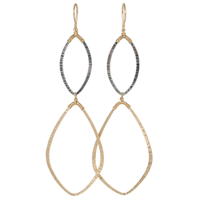 Large Textured Petal Drop Earrings
