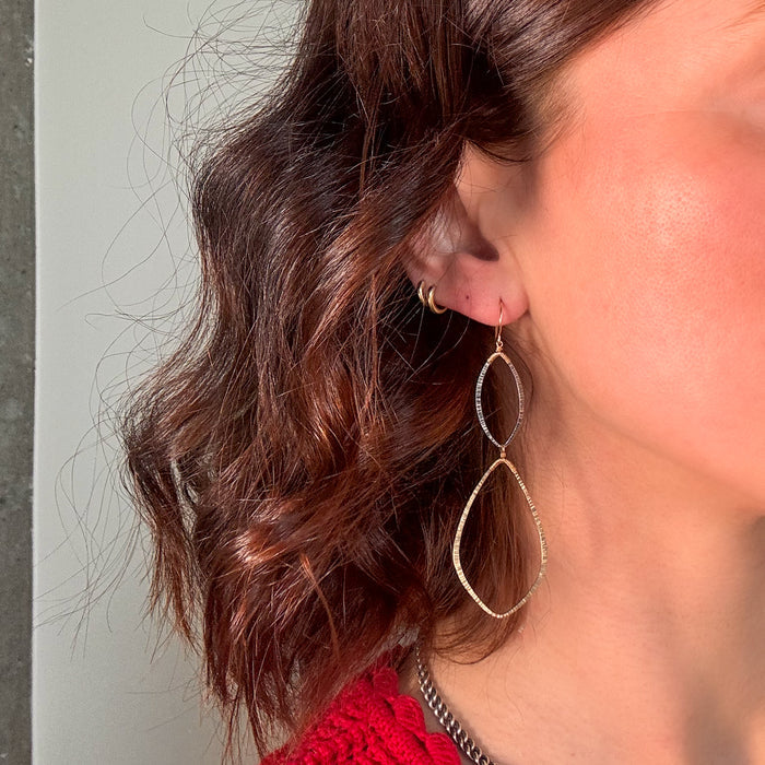 Large Textured Petal Drop Earrings