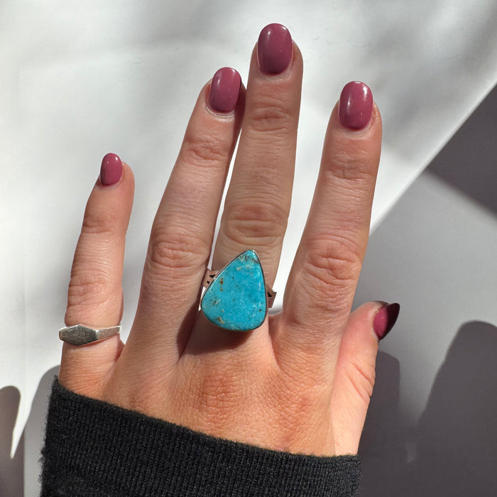 Large Triangle Turquoise Ring by JS-Southwest