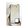 Leather Back Phone Case with Strap for iPhone 14 Pro Max - Beige