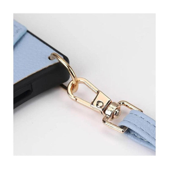 Leather Back Phone Case with Strap for iPhone 14 Pro Max - Beige