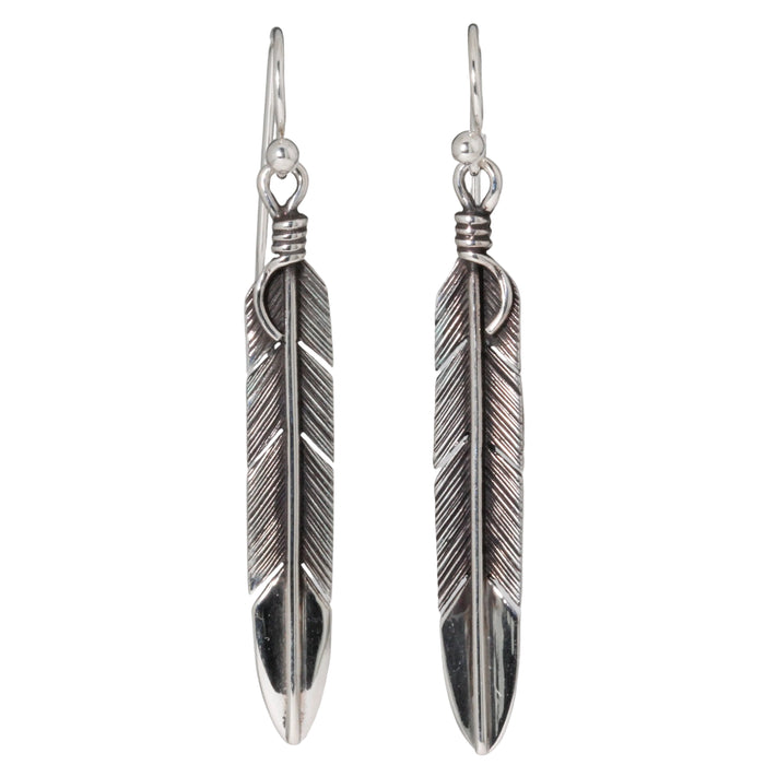 Long Skinny Feather Earrings