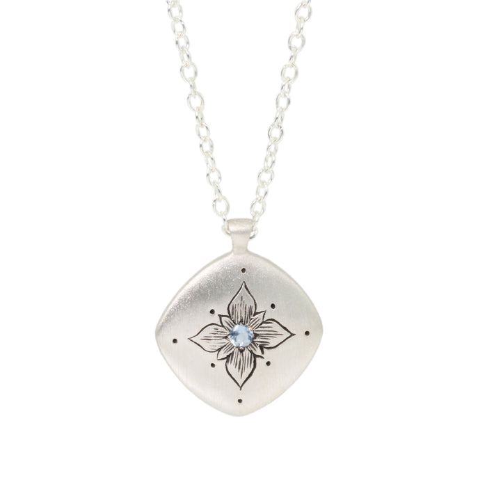 Lotus Aquamarine Necklace-Adel Chefridi