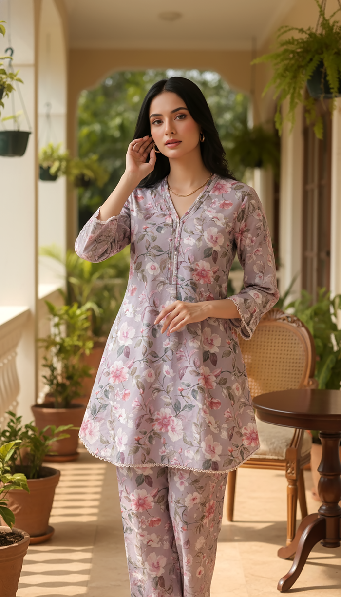 LSM -LG-RL-0063 Two Piece Poly Cambric
