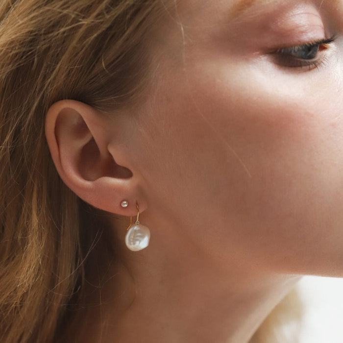 Lustrous Pearl Drop Earrings-TAI