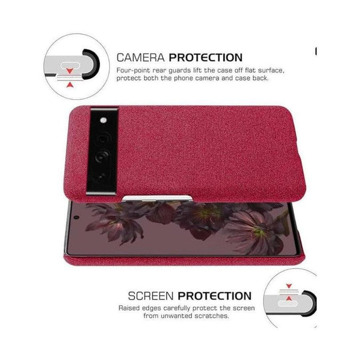 Luxury Textured Back Case for Google Pixel 7 - Red