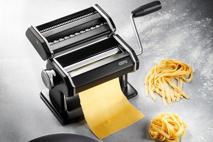 Machine à pâte Gefu Perfetta acier chromé avec tambours antiadhésifs - Noir mat