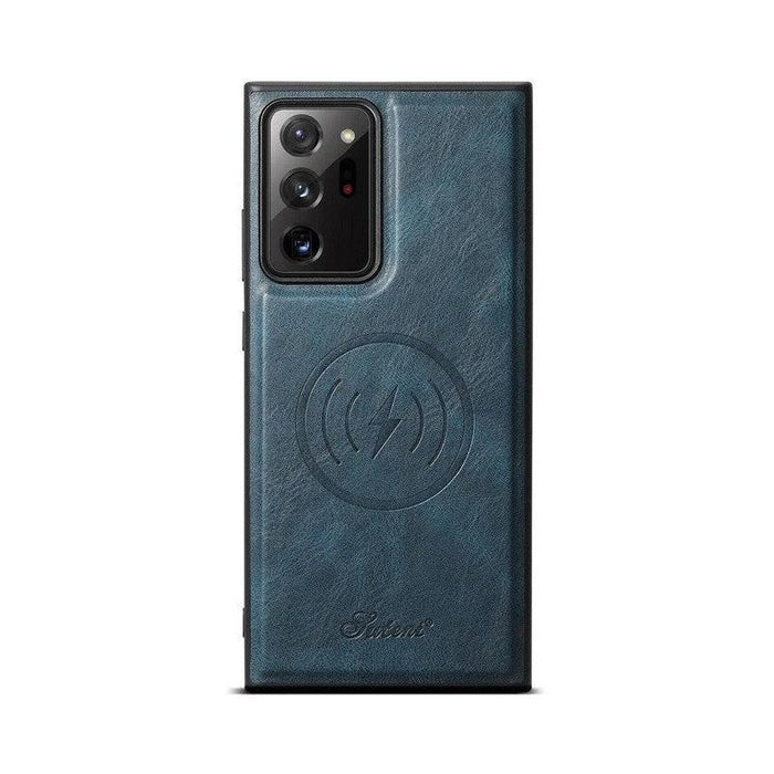 Magnetic Card Slots PU Leather Case for Samsung Galaxy Note 20 - Blue