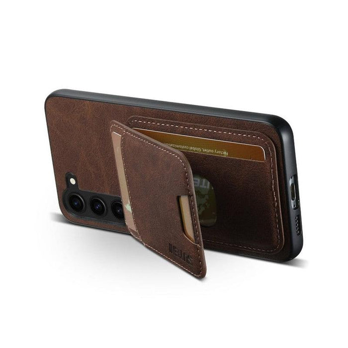 Magnetic Card Slots PU Leather Case for Samsung Galaxy S23 - Brown