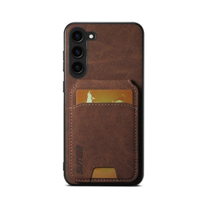 Magnetic Card Slots PU Leather Case for Samsung Galaxy S24 - Brown