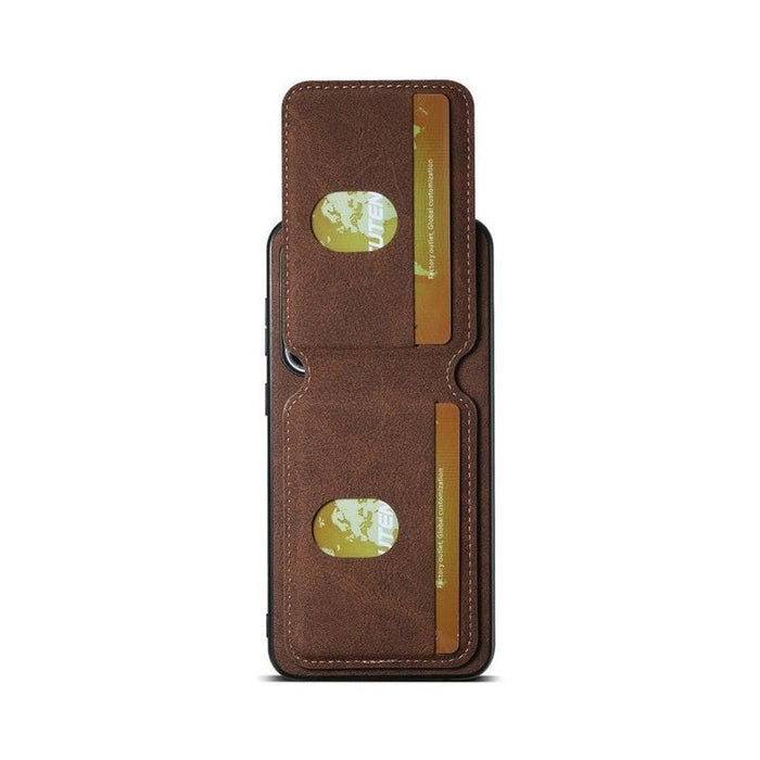 Magnetic Card Slots PU Leather Case for Samsung Galaxy S24 - Brown