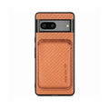 Magnetic Wallet Case for Google Pixel 6A, Mag safe Compatible 2 in 1 with Back Card Holder - Brown