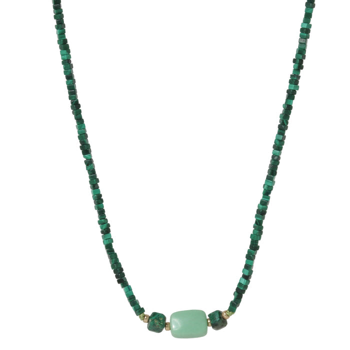 Malachite + Green Turquoise Necklace