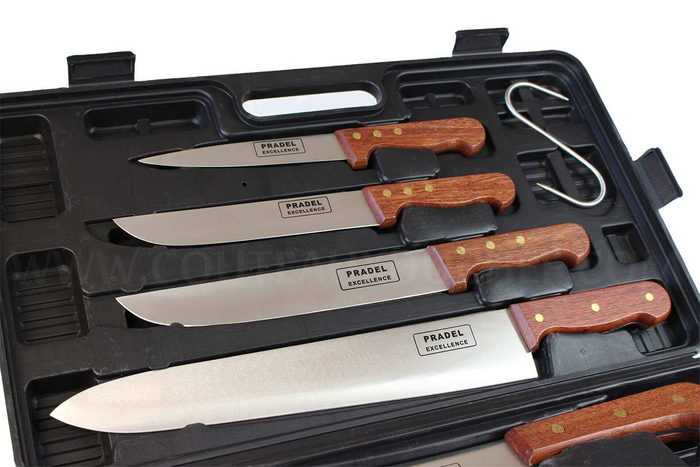 Malette de 8 couteaux et accessoires pour bouchers et chasseurs Pradel Excellence