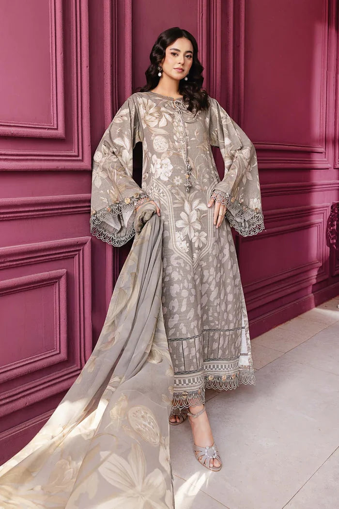 Maria B - MB-CUS25-1101-A Three Piece Printed Slub Khaddar