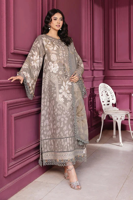 Maria B - MB-CUS25-1101-A Three Piece Printed Slub Khaddar