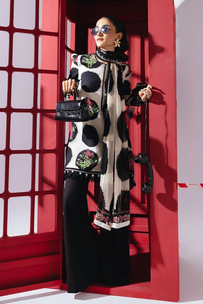 Maria B - MB-CUS25-1107-B Three Piece Printed Marina Twill