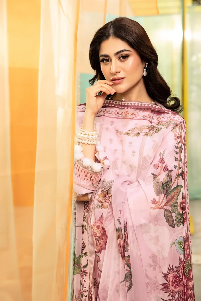 Maria B - MB-CUS25-705-B - 3 Pc Embroidered Lawn Suit