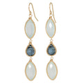 Marquis Aqua Chalcedony and Blue Topaz Earrings