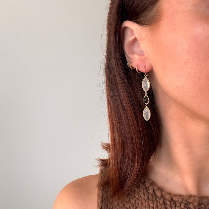 Marquis Aqua Chalcedony and Blue Topaz Earrings