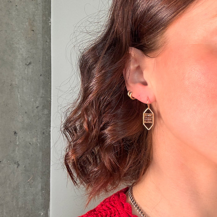 Marquis Mocha Mosaic Earrings