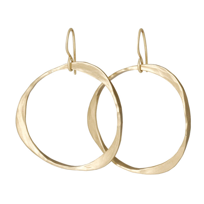 Medium Brass Forward Hoop Earrings