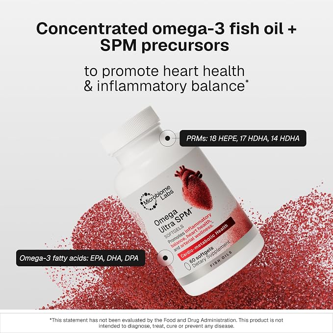 MegaMarine Gut-Specific Fish Oil - Omega-3 for Immune & Gut Health - EPA DHA DPA - Natural Lemon Flavor (60 Softgels)