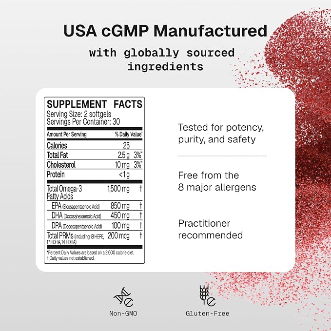 MegaMarine Gut-Specific Fish Oil - Omega-3 for Immune & Gut Health - EPA DHA DPA - Natural Lemon Flavor (60 Softgels)
