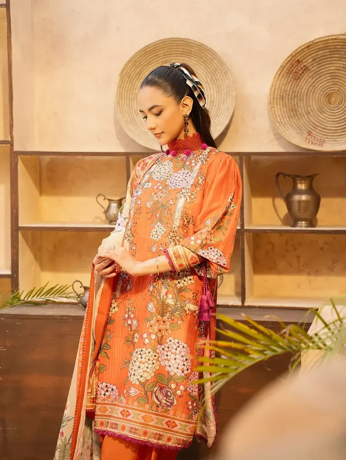 Menaal - DP-05B Three Piece Printed Lawn