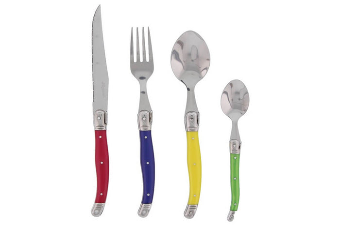 Ménagère Laguiole 24 pièces Pradel Excellence Pastel pleine soie